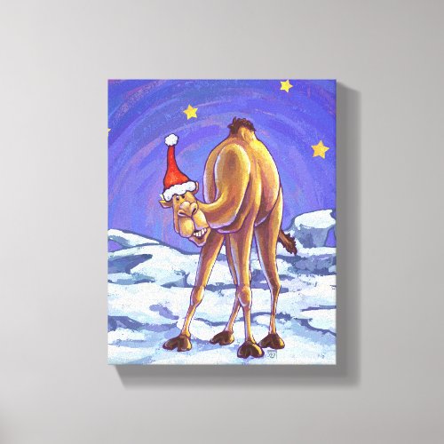 Camel Christmas Canvas Print