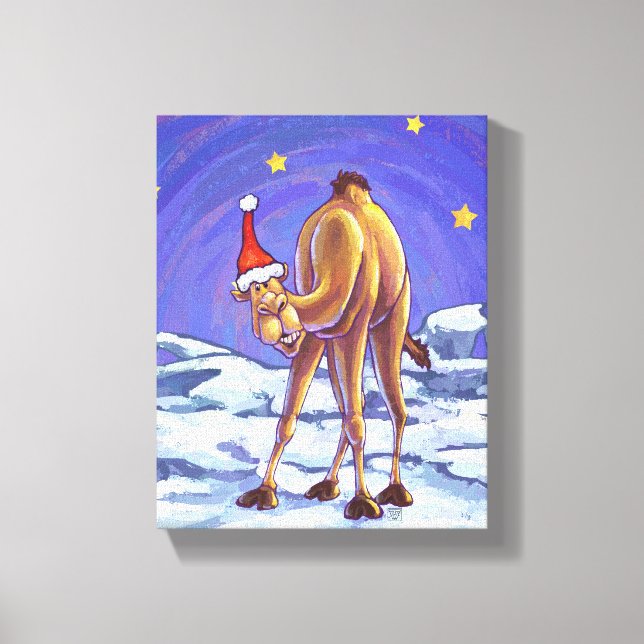 Camel Christmas Canvas Print (Front)