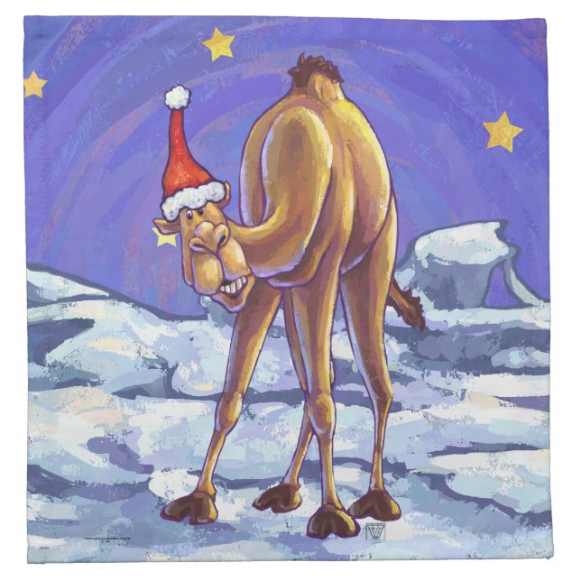 Camel Christmas Cloth Napkin (Front)