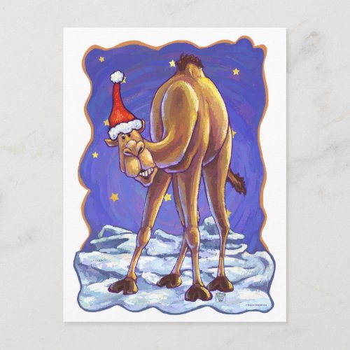 Camel Christmas Holiday Postcard