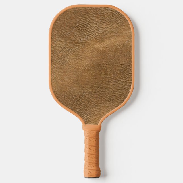 Camel-color leather backgroun pickleball paddle (Front)