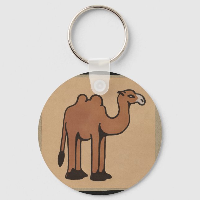 Camel - Colorful Antiquarian Book Illustration Keychain (Front)