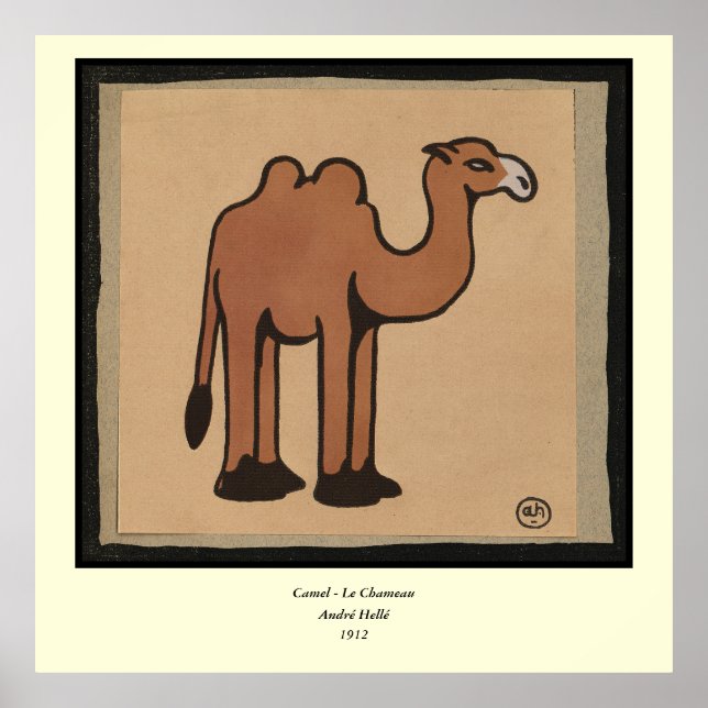 Camel - Colorful Antiquarian Book Illustration Poster (Front)