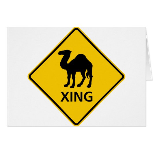 Camel Crossing Highway Sign Cards (Front Horizontal)