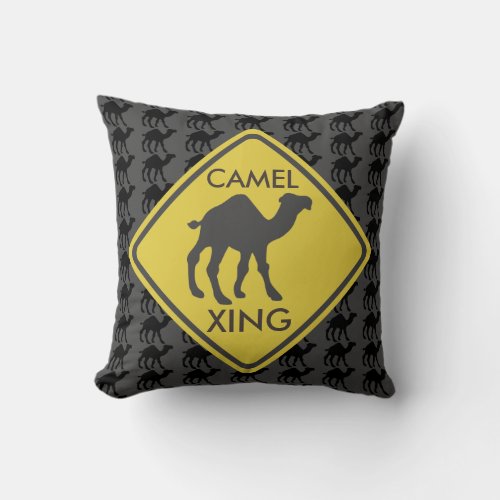 Camel Crossing Throw Pillow