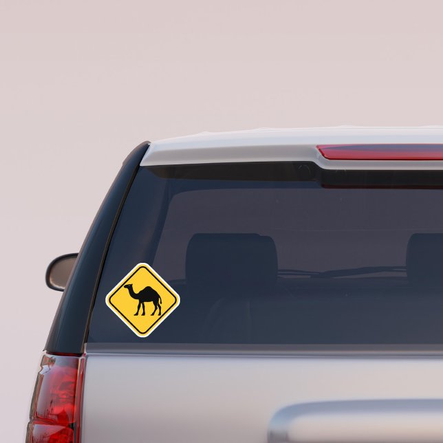 Camel Crossing Yellow Sign Funny Arab Middle East Sticker (Creator Uploaded)