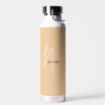 Camel | Custom Monogram Script Name Stylish Water Bottle<br><div class="desc">Custom Classic Camel Script Monogram Name Elegant Chic Water Bottle. A simple and modern design in black and white color featuring handwritten calligraphy for a professional and sophisticated look. Create your own personalized ecofriendly gifts. Any font,  any color,  no minimum.</div>