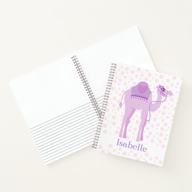 Camel cute whimsy girls named purple pink  notebook (Inside)