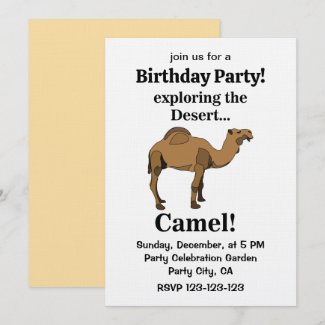 Camel Desert Animal Funny Birthday Party Invitation