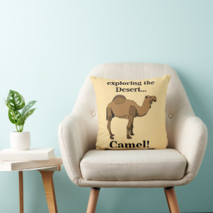 Camel Desert Animal Funny Throw Pillow