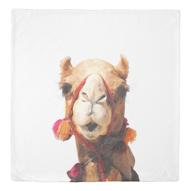 Camel desert animal portrait duvet cover (Front)