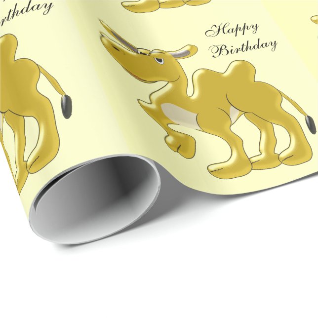 Camel Design Birthday Wrapping Paper (Roll Corner)