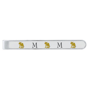 Camel Design Monogrammed Silver Finish Tie Bar