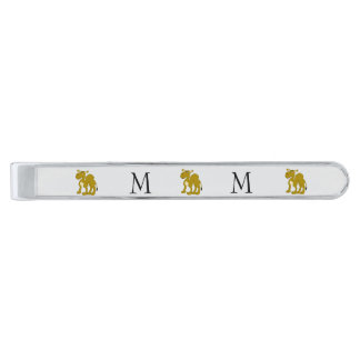 Camel Design Monogrammed Silver Finish Tie Bar