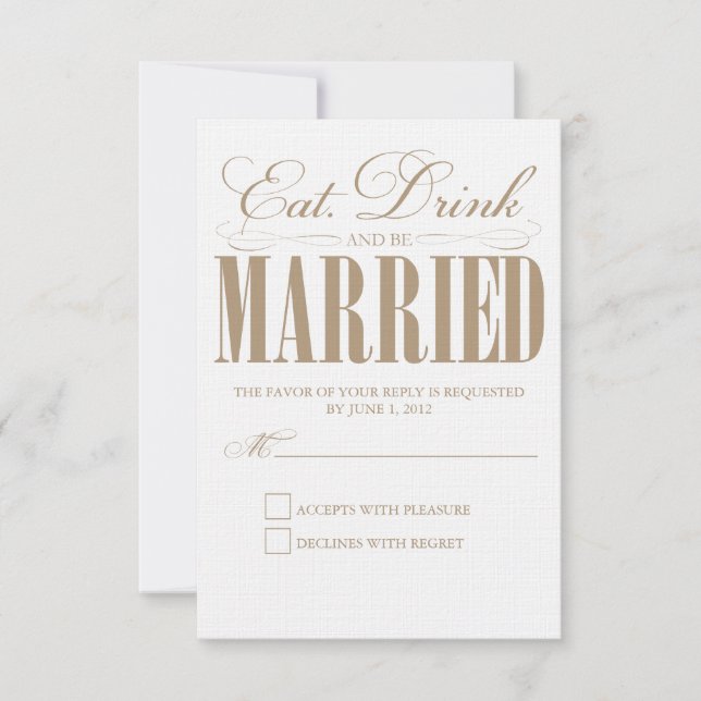 Camel Eat, Drink & Be Married | Response Card (Front)