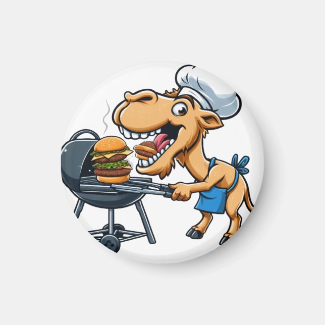 Camel eating a hamburger magnet (Front)