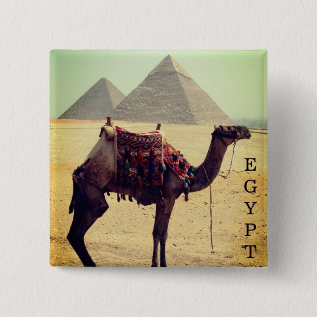 camel egypt pyramids button (Front)