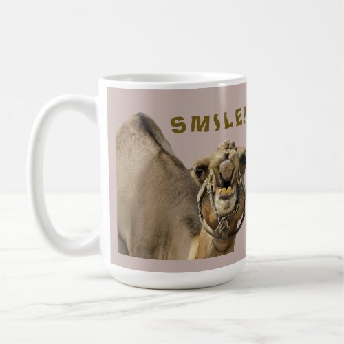 CAMEL FACE WITH TEETH & BIG SMILE LOOKS AT YOU COFFEE MUG