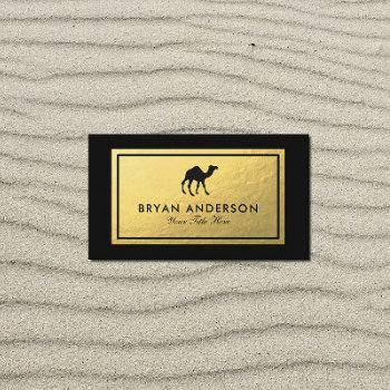 Camel - Faux Gold Foil Business Card by istanbuldesign at Zazzle