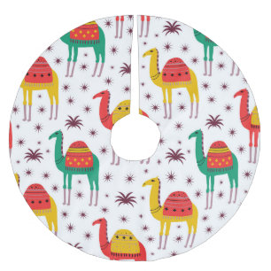 Camel flat color, decorative pattern. brushed polyester tree skirt