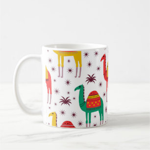 Camel flat color, decorative pattern. coffee mug