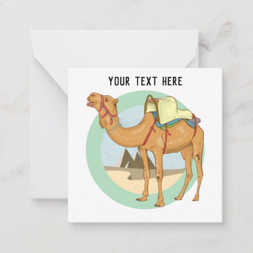 Camel Giza Pyramids Note Card