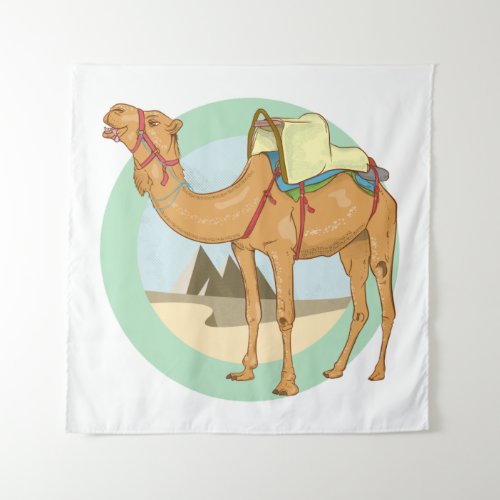 Camel Giza Pyramids Tapestry