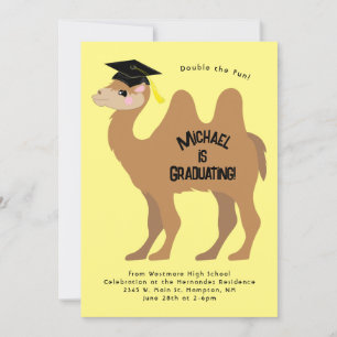 Camel Graduation Party Invitation Two Hump