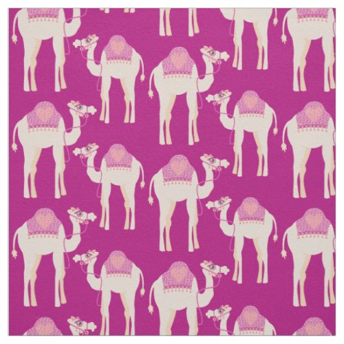 Camel graphic animal heart hump pink fabric