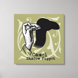 Camel Hand Puppet Shadow Games Vintage Canvas Print
