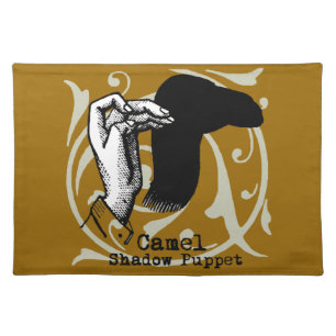 Camel Hand Puppet Shadow Games Vintage Cloth Placemat