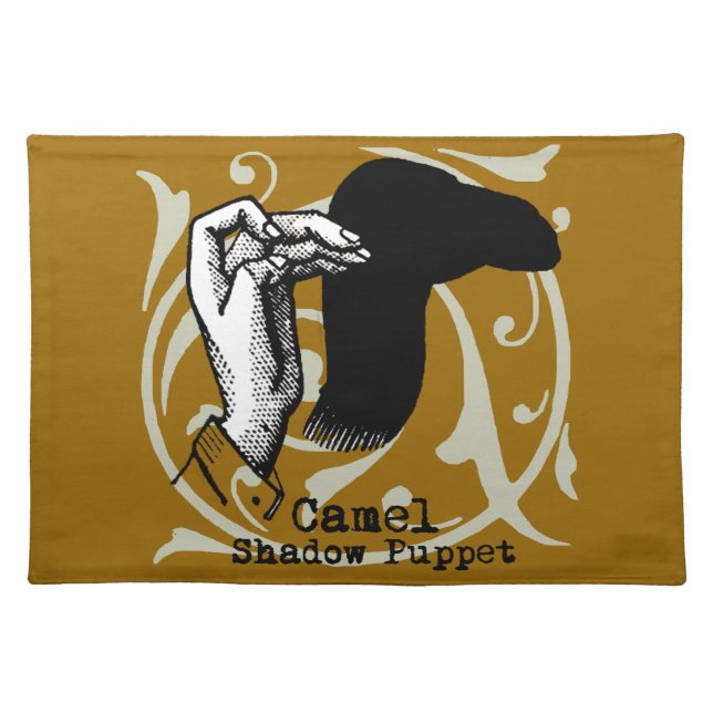 Camel Hand Puppet Shadow Games Vintage Cloth Placemat (Front)