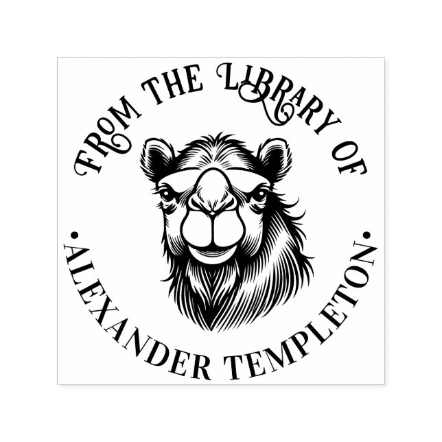 Camel Head Drawing “From the Library of” #2P Self-inking Stamp (Design)