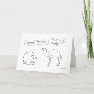 "Camel Hippo" Custom Coloring "Stay Well" Card