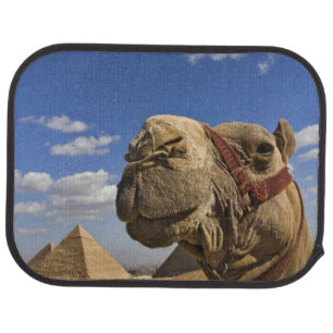 Camel in front of the pyramids of Giza, Egypt, Car Floor Mat