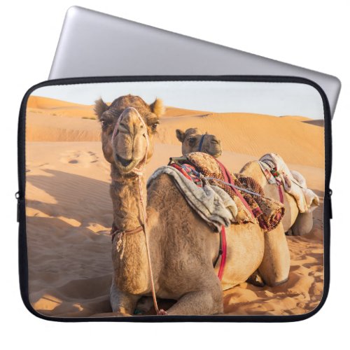 Camel in Oman desert Laptop Sleeve