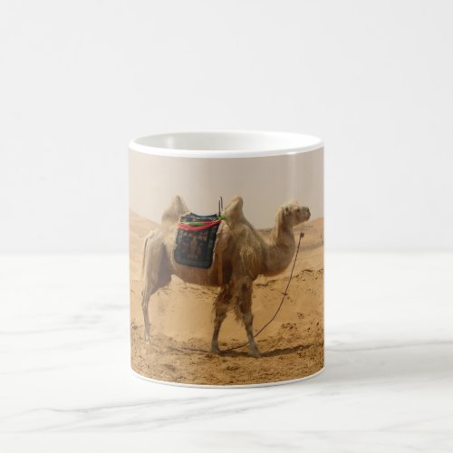 Camel in the desert coffee mug