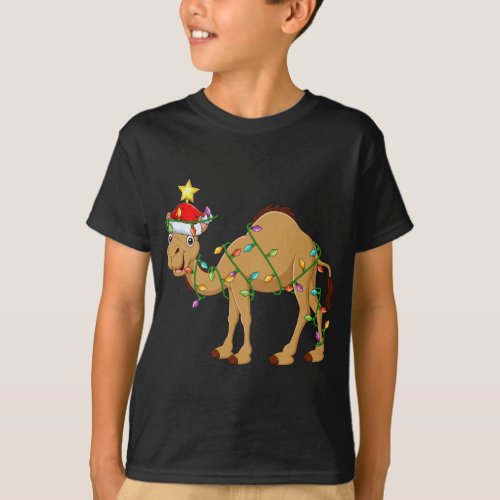 Camel Lighting Xmas Tree Matching Camel Christmas T_Shirt