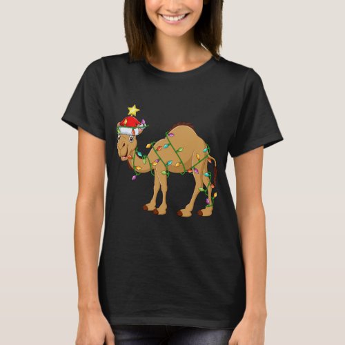 Camel Lighting Xmas Tree Matching Camel Christmas T_Shirt