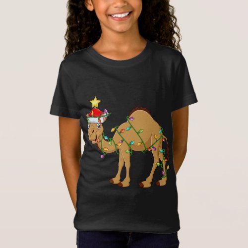 Camel Lighting Xmas Tree Matching Camel Christmas T_Shirt