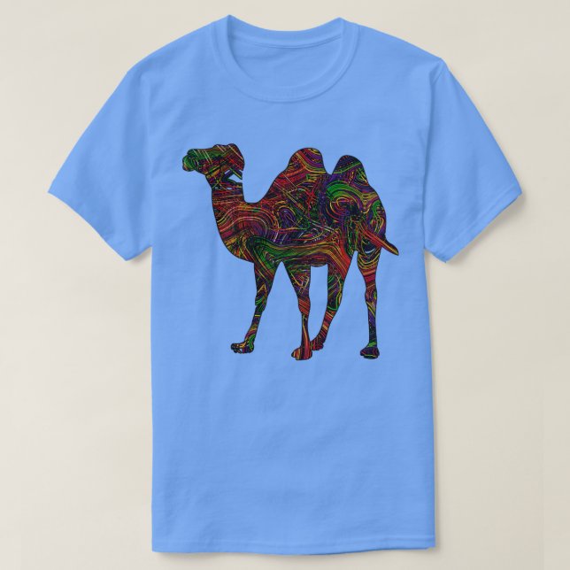 Camel Lovers Vibrant Artists String Illustration T-Shirt (Design Front)
