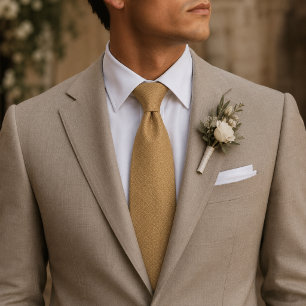 Camel Old Money Micro Weave  Neck Tie