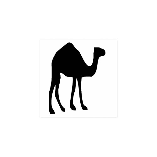 Camel one hump desert silhouette hot climate rubber stamp