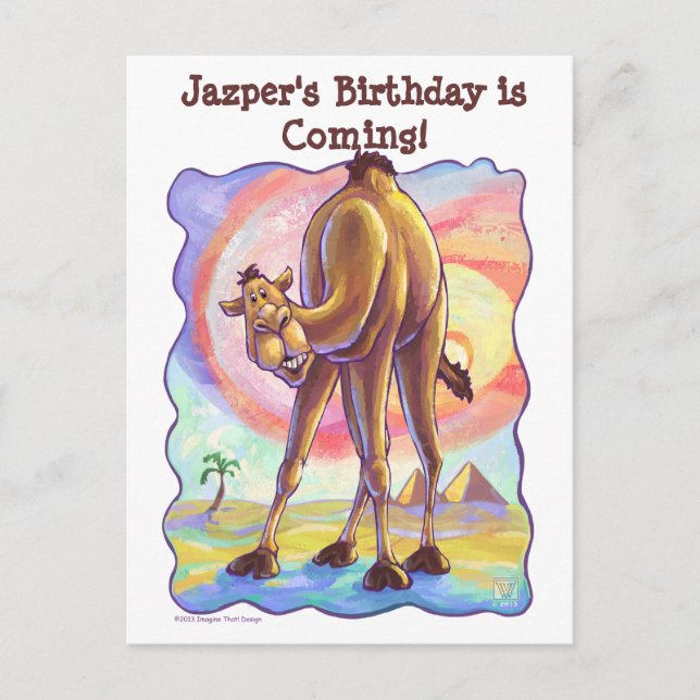 Camel Party Center Announcement Postcard (Front)