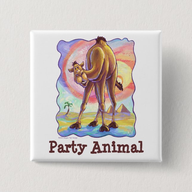 Camel Party Center Button (Front)