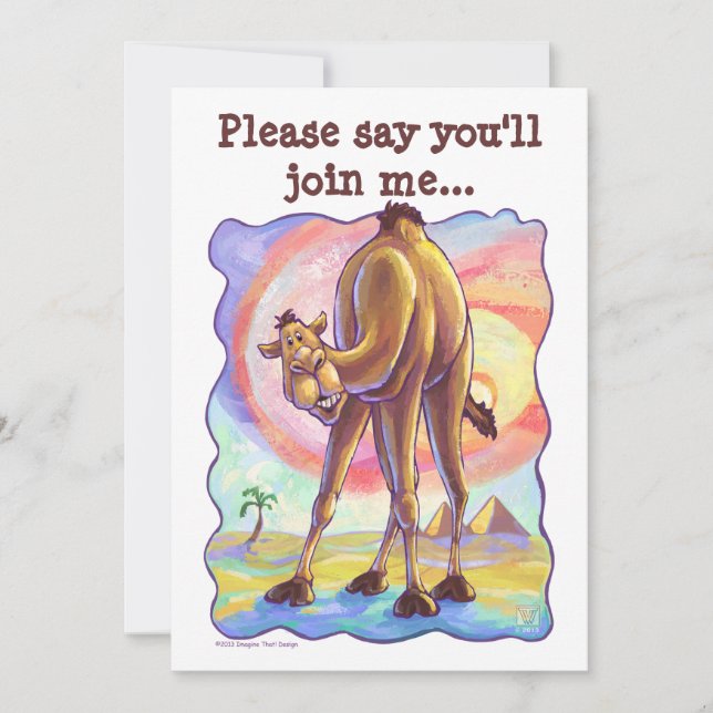 Camel Party Center Invitation (Front)