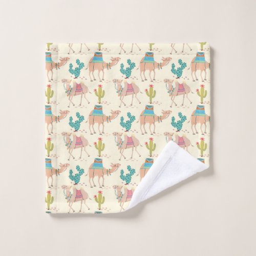 camel pattern cactus pattern desert print bath towel set