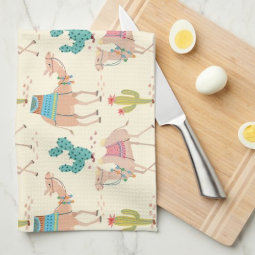 camel pattern cactus pattern desert print kitchen towel