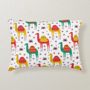 Camel pattern flat color design accent pillow