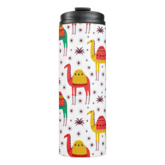 Camel pattern flat color design thermal tumbler